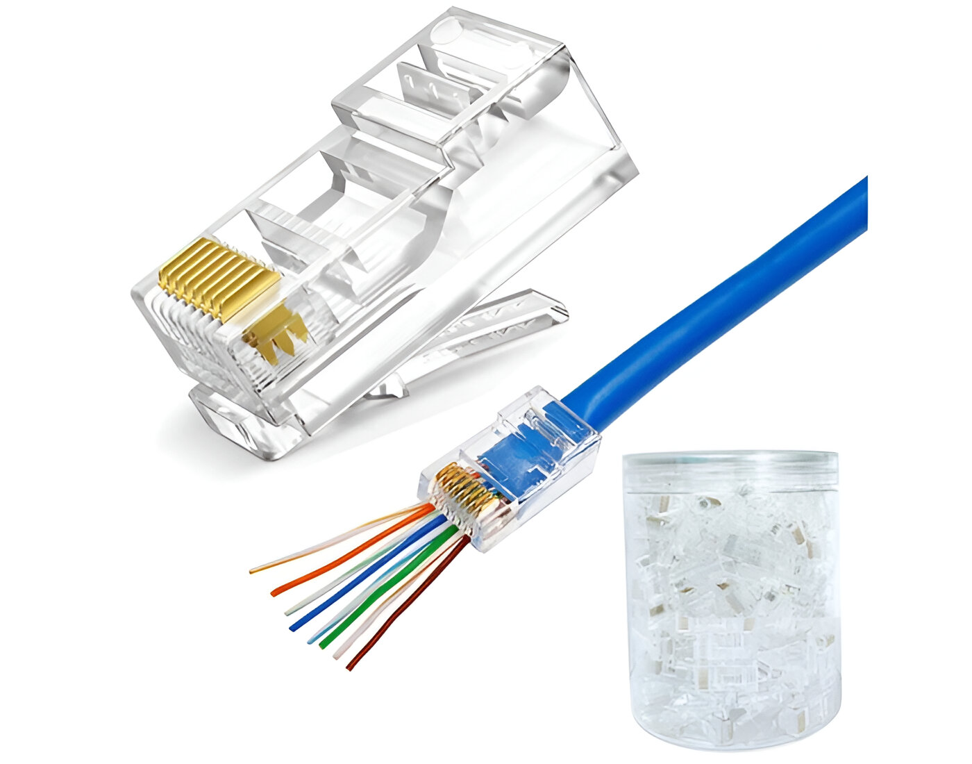 DI RJ45 Connector Pass Through (Pack Of 100)